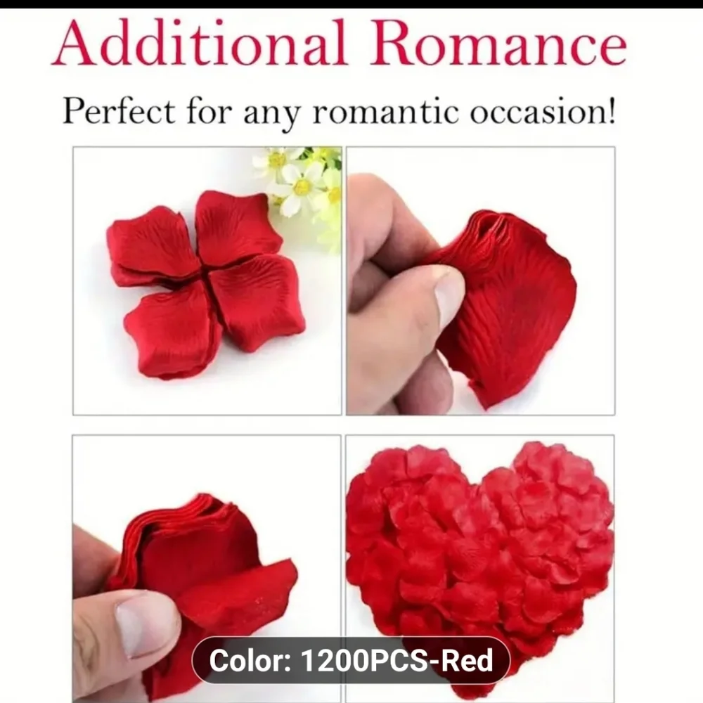 PREMUIM RED WEDDING AISLE SCATTER FLOWERS ROSE PETALS 1200 PIECES